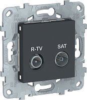 Розетка TV+R+SAT Оконечная без рамки Schneider Electric Unica New 1-м. антрацит